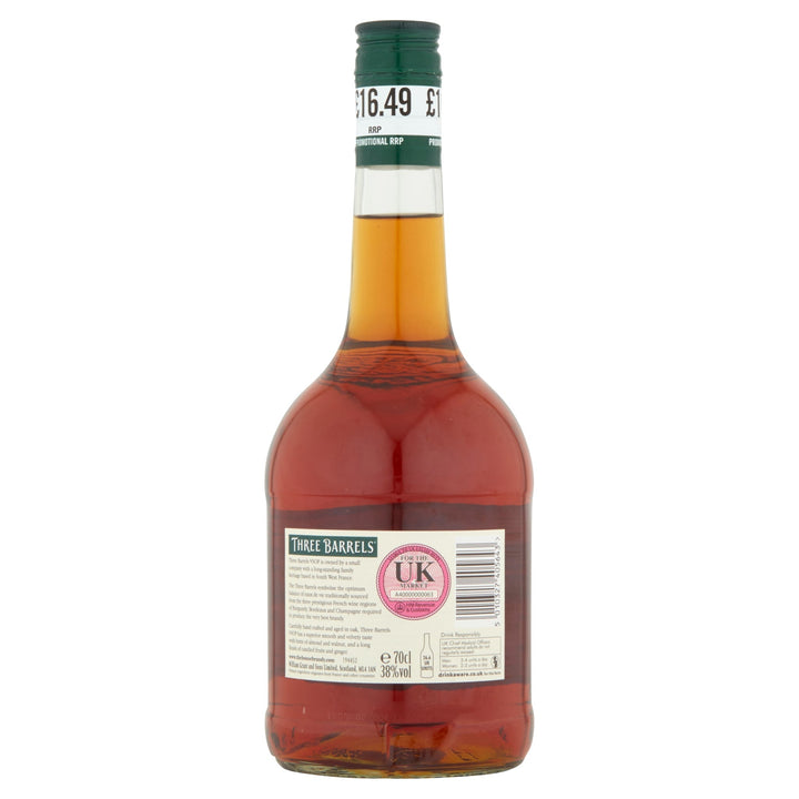 Three Barrels Rare Old French Brandy VSOP 70cl - Brandy - Discount My Drinks