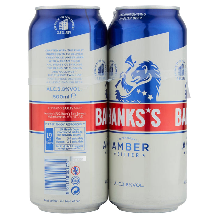 Banks's Amber Bitter Cans 4 x 500ml