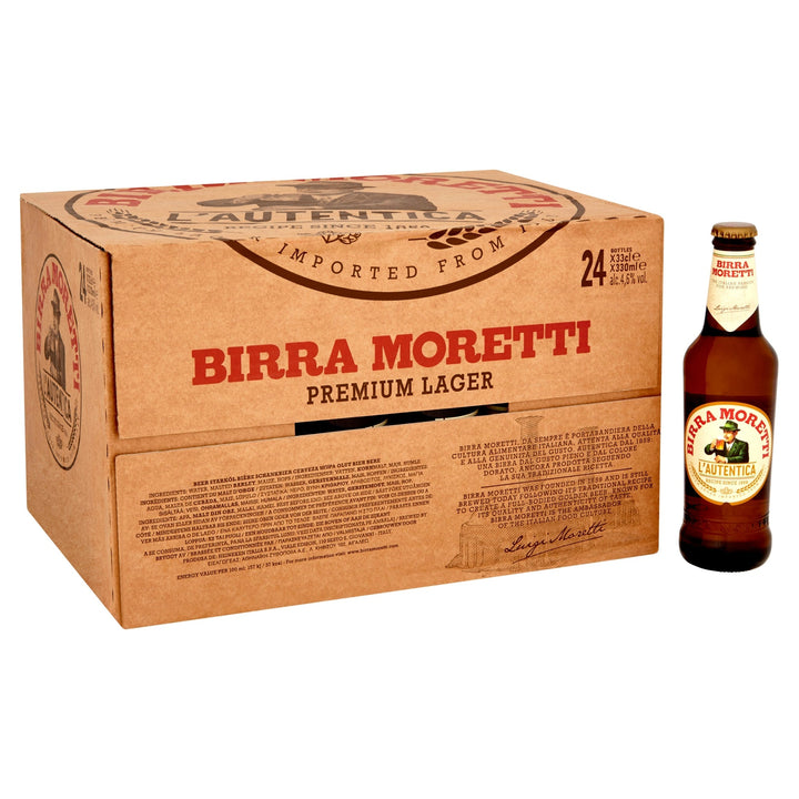 Birra Moretti Lager Beer Bottles 24 x 330ml