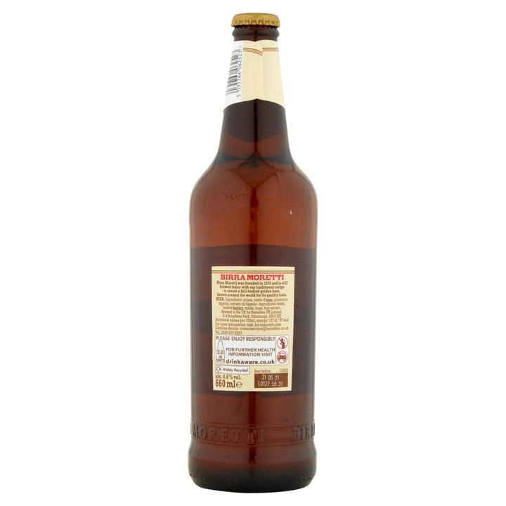 Birra Moretti Lager Beer Bottle 660ml