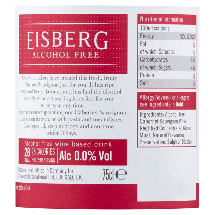 Eisberg Alcohol Free Wine Cabernet Sauvignon 75cl