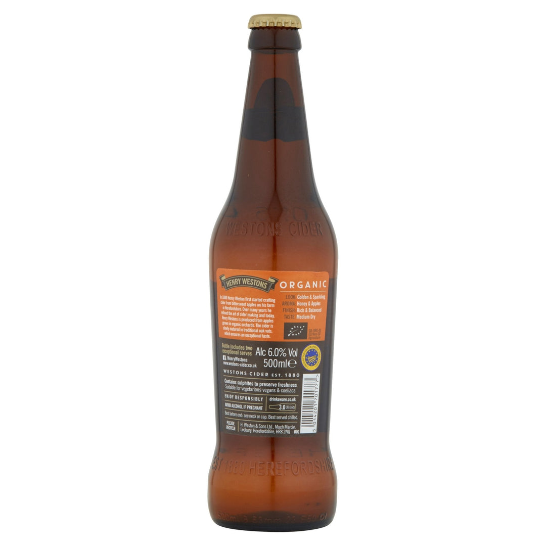 Henry Westons Medium Dry Organic Cider 500ml