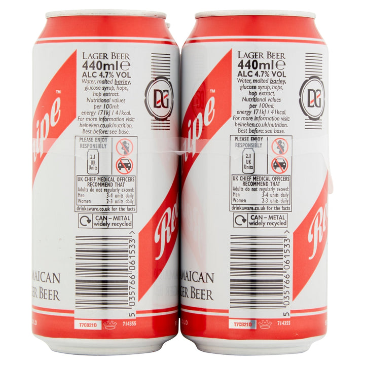 Red Stripe Jamaican Lager Beer 4 x 440ml Cans