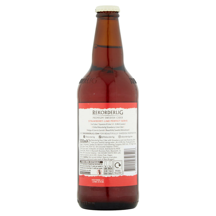 Rekorderlig Premium Swedish Strawberry-Lime Cider 500ml - Cider - Discount My Drinks