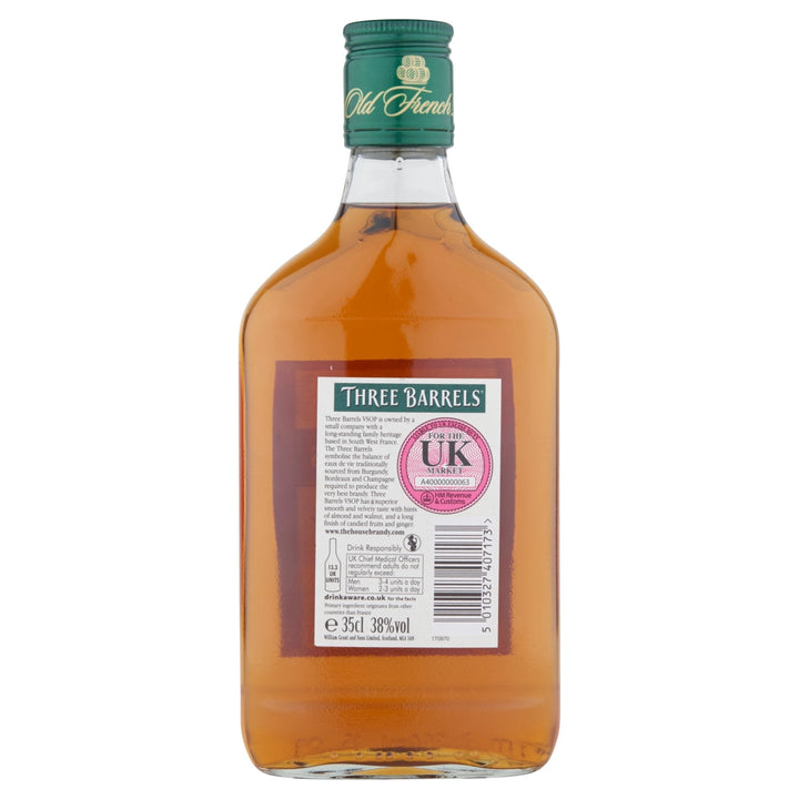 Three Barrels Rare Old French Brandy VSOP  35cl - Brandy - Discount My Drinks