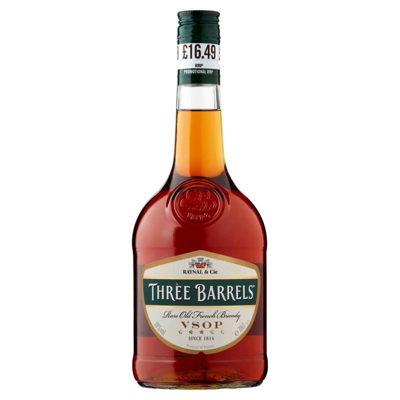 Three Barrels Rare Old French Brandy VSOP 70cl - Brandy - Discount My Drinks